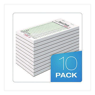 Adams One-Part Guest Check Pad with Perforated Stub, One-Part (No Copies), 3.4 x 6.25, 50 Forms/Pad, 10 Pads/Pack (525SW)