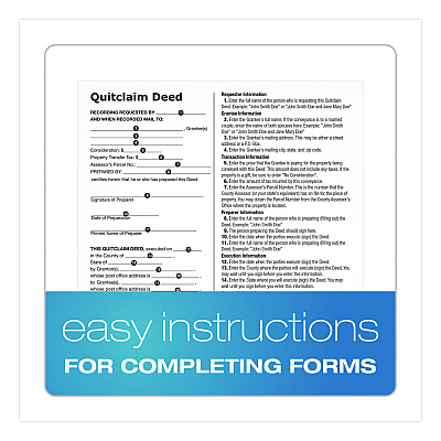 Adams Quitclaim Deed Forms with Instructions and Free Downloads, One-Part (No Copies), 8.5 x 11, 4 Forms Total (LF298)