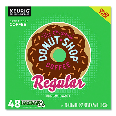 The Original Donut Shop Donut Shop Coffee K-Cups, Regular, 0.39 oz, 48/Box (1635475)