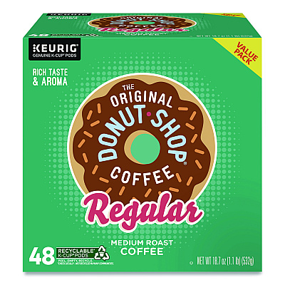 The Original Donut Shop Donut Shop Coffee K-Cups, Regular, 0.39 oz, 48/Box (1635475)