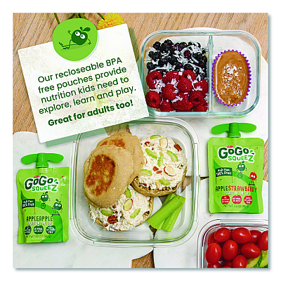 GoGo Squeez Fruit on the Go, (10) Apple/(10) Apple Cinnamon, 3.2 oz Pouch, 20/Box (24331019)