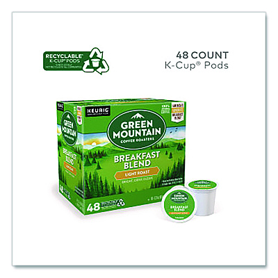Green Mountain Coffee Roasters Roasters Roasters Breakfast Blend Coffee K-Cups, 0.31 oz, 48/Box (1635473)