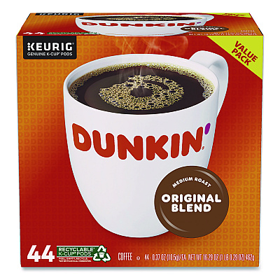 Dunkin Donuts K-Cup Pods, Original Blend, 0.37 oz, 44/Box (2091512)