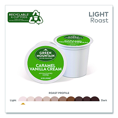 Green Mountain Coffee Roasters Roasters Roasters Caramel Vanilla Cream Coffee K-Cups, 0.33 oz, 48/Box (2140462)