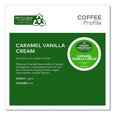 Green Mountain Coffee Roasters Roasters Roasters Caramel Vanilla Cream Coffee K-Cups, 0.33 oz, 48/Box (2140462)
