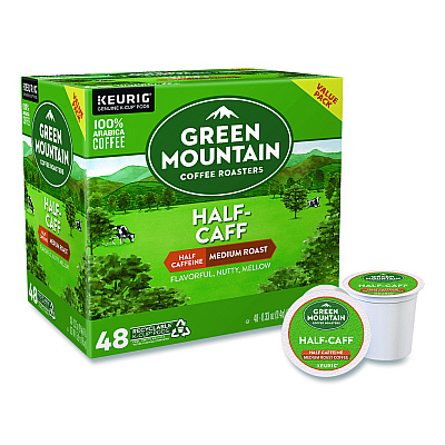 Green Mountain Coffee Roasters Roasters Roasters Half-Caff Coffee K-Cups, 0.33 oz, 48/Box (2140552)
