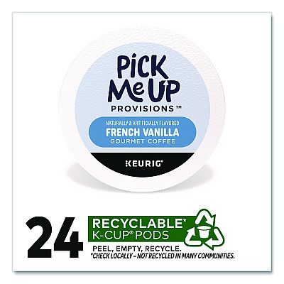 Pick Me Up Provisions French Vanilla Coffee K-Cups, 24/Box (24382842)