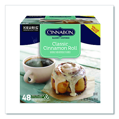 Cinnabon Classic Cinnamon Roll Coffee K-Cups, 0.33 oz, 48/Box (24297522)