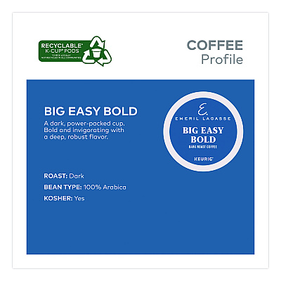 Emeril's Big Easy Bold Coffee K-Cups, 0.4 oz, 48/Box (24306974)