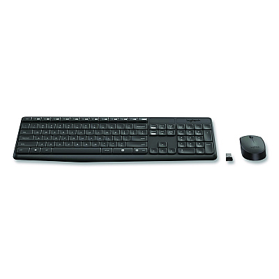 Logitech MK235 Wireless Keyboard and Optical Mouse Combo, 2.4 GHz Frequency, 33 ft Wireless Range, Black (2622126)