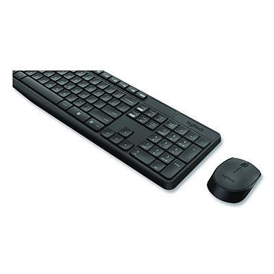 Logitech MK235 Wireless Keyboard and Optical Mouse Combo, 2.4 GHz Frequency, 33 ft Wireless Range, Black (2622126)
