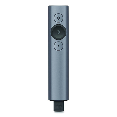Logitech Spotlight Presentation Remote, Projects 100 ft, Slate (2632837)