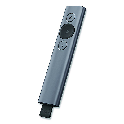 Logitech Spotlight Presentation Remote, Projects 100 ft, Slate (2632837)