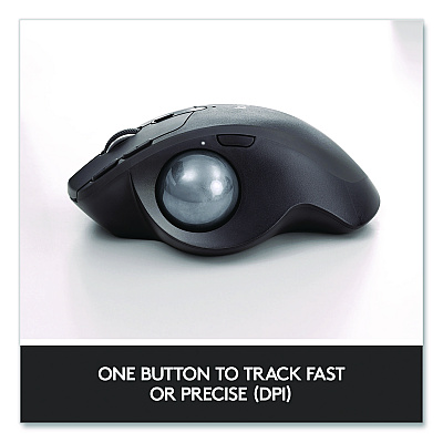 Logitech MX Ergo Plus Advanced Wireless Trackball Mouse, 2.4 GHz Frequency/33 ft Wireless Range, Right Hand Use, Black (2764655)