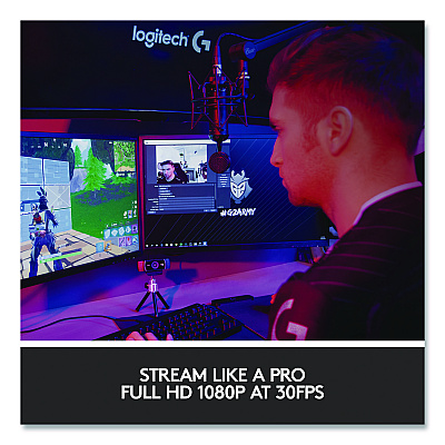 Logitech C922 Pro Stream Webcam, 1920 pixels x 1080 pixels, 3 Mpixels, Black (2843756)