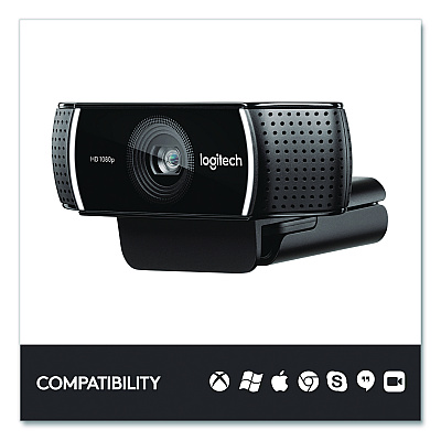 Logitech C922 Pro Stream Webcam, 1920 pixels x 1080 pixels, 3 Mpixels, Black (2843756)