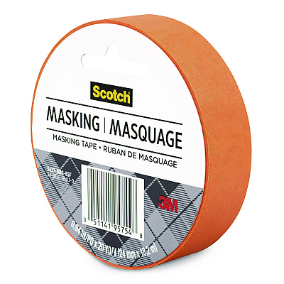 Scotch Expressions Masking Tape, 3" Core, 0.94" x 20 yds, Tangerine (3437ORG)