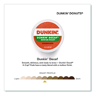 Dunkin Donuts K-Cup Pods, Dunkin Donuts Decaf, 44/Box (24306977)