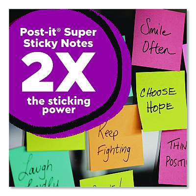 Post-it Notes Super Sticky Super Sticky Pads in Energy Boost Collection Colors, 3 x 3, Limeade, 90 Sheets/Pad, 5 Pads/Pack (70005174100)