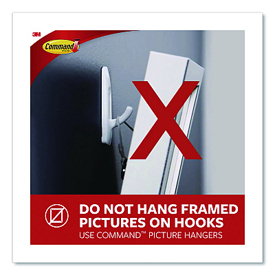 Command Large Wire Hook, Metal/Plastic, White, Supports 5 lbs (70006903192)