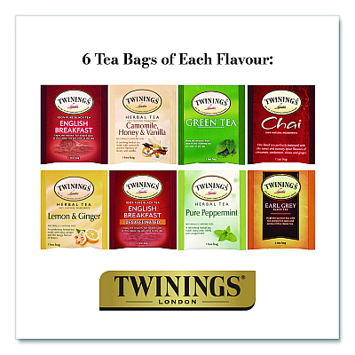TWININGS Classics Collection Assorted Tea Bags, 48/Box (TNA54500)