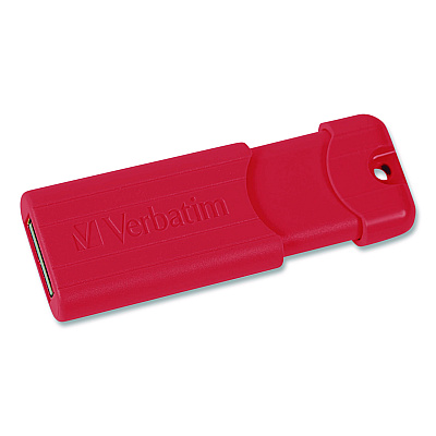 Verbatim PinStripe USB 3.2 Flash Drive, 64 GB, Assorted Colors, 5/Pack (70389)