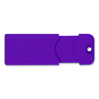Verbatim PinStripe USB 3.2 Flash Drive, 64 GB, Assorted Colors, 5/Pack (70389)