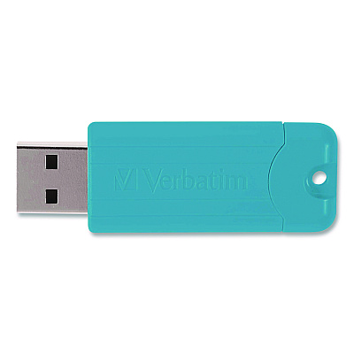 Verbatim PinStripe USB 3.2 Flash Drive, 64 GB, Assorted Colors, 5/Pack (70389)