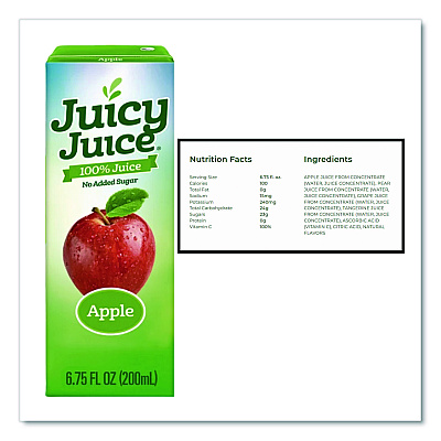 Juicy Juice Juice Box Variety Pack, Assorted Flavors, 6.75 oz Box, 32/Carton (2730145)