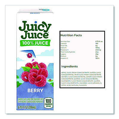 Juicy Juice Juice Box Variety Pack, Assorted Flavors, 6.75 oz Box, 32/Carton (2730145)