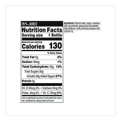 Tropicana Juice Beverage, Cranberry, 10 oz Bottle, 24/Carton (913717)