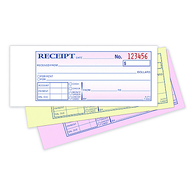Adams Multipart Money/Rent Receipt Book, Three-Part Carbonless, 6.69 x 2.75, 50 Receipts/Book, 3 Books/Pack (D2701)