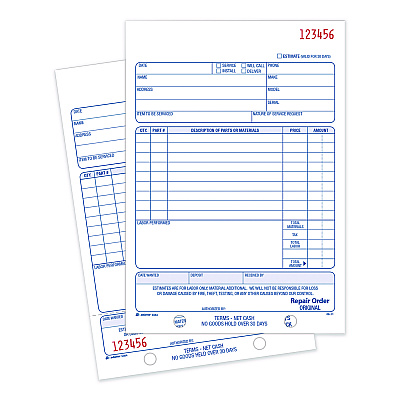 Adams Multipart Repair Order Pad, Two-Part Carbonless, 5.56 x 7.94, 50 Forms Total (D5084)