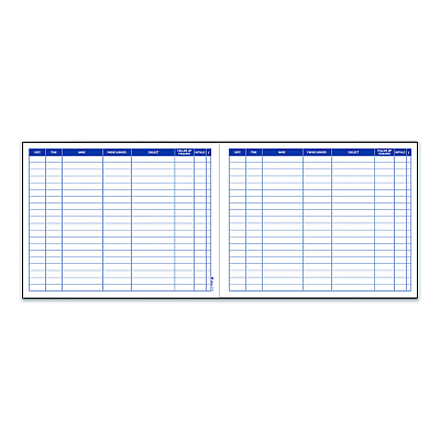 Adams Activity Logbook, 8 Columns, Blue/White Cover, 11 x 8.5 Sheets, 50 Sheets/Book (S1185ABF)