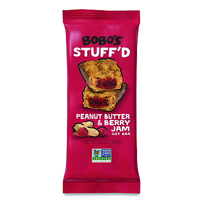 Bobo's Stuff'd Gluten-Free Peanut Butter and Berry Jam Oat Bar, 2.5 oz Bar, 12/Box (00103)
