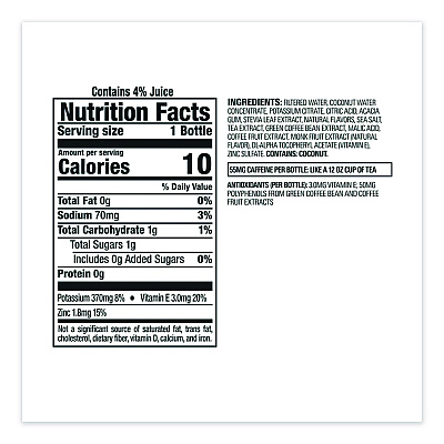 Bai Antioxidant Infused Beverage, Cocofusions Molokai Coconut, 18 oz Bottle, 12/Carton (2712519)