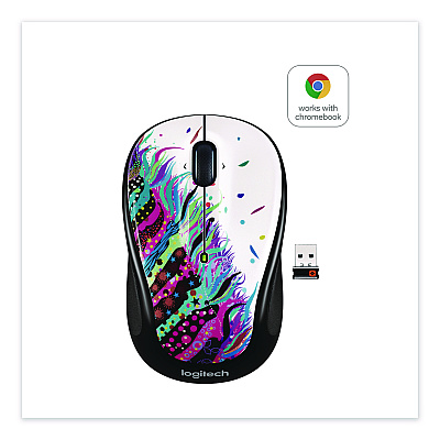 Logitech M325 Wireless Mouse, 2.4 GHz Frequency/30 ft Wireless Range, Left/Right Hand Use, Celebrate (180063)