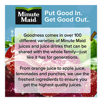 Minute Maid Apple Juice, 10 oz Bottle, 24/Carton (228088)
