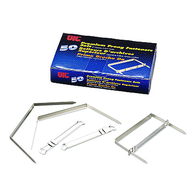 Officemate Two-Prong File Fastener Sets, 2" Capacity, 2.75" Center to Center, Silver, 50/Box (609114)