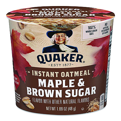 Quaker Instant Oatmeal, Maple Brown Sugar, 1.69 oz Packet, 24/Carton (570958)