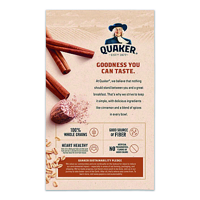 Quaker Instant Oatmeal, Assorted Flavors, 1.51 oz Packet, 64/Carton (2051065)