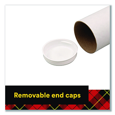 Scotch Mailing Tube, 24" Long, 2" Diameter, White (7921)
