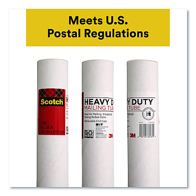 Scotch Mailing Tube, 24" Long, 2" Diameter, White (7921)