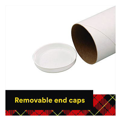 Scotch Mailing Tube, 36" Long, 3" Diameter, White (7979)