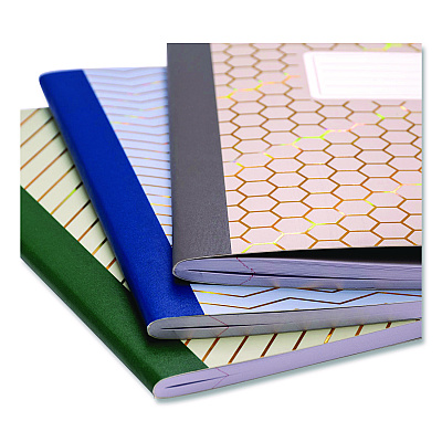 PUKKA PAD Composition Book, Medium/College Rule, Assorted Haze Cover Colors, (70) 9.8 x 6.9 Sheets, 3/Pack (9976ASTHZE)