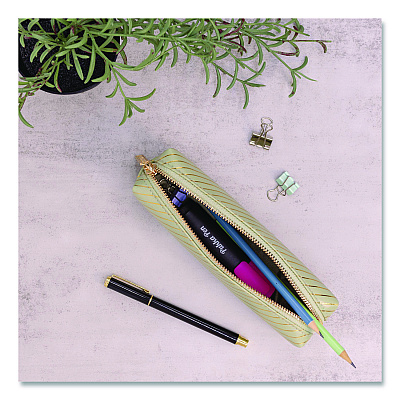 PUKKA PAD Pencil Case, 8.07 x 2.36 x 2.55, Green, 6/Pack (9981GNHZE)