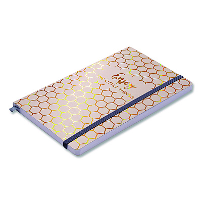 PUKKA PAD Journal, 1-Subject, Medium/College Rule, Taupe Haze/Gold Cover, (96) 8.3 x 5.8 Sheets, 3/Pack (9977TEHZE)