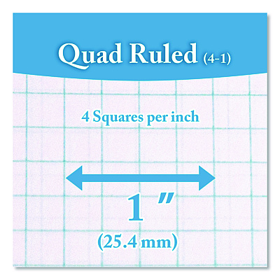 BAZIC Spiral Notebooks, 1-Subject, Quadrille Rule (4 sq/in), Randomly Assorted Cover Color, (100) 10.5 x 8 Sheets (514)