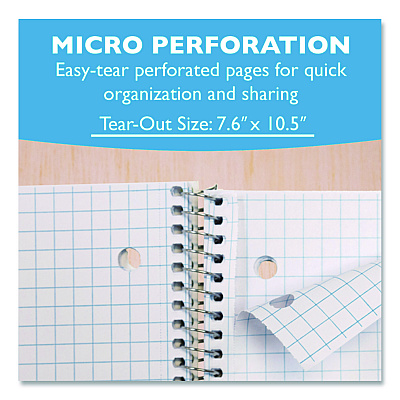 BAZIC Spiral Notebooks, 1-Subject, Quadrille Rule (4 sq/in), Randomly Assorted Cover Color, (100) 10.5 x 8 Sheets (514)