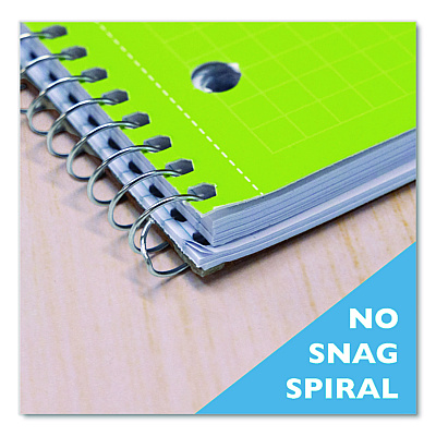 BAZIC Spiral Notebooks, 1-Subject, Quadrille Rule (4 sq/in), Randomly Assorted Cover Color, (100) 10.5 x 8 Sheets (514)